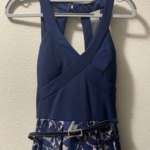 Navy Blue Dress with Belt